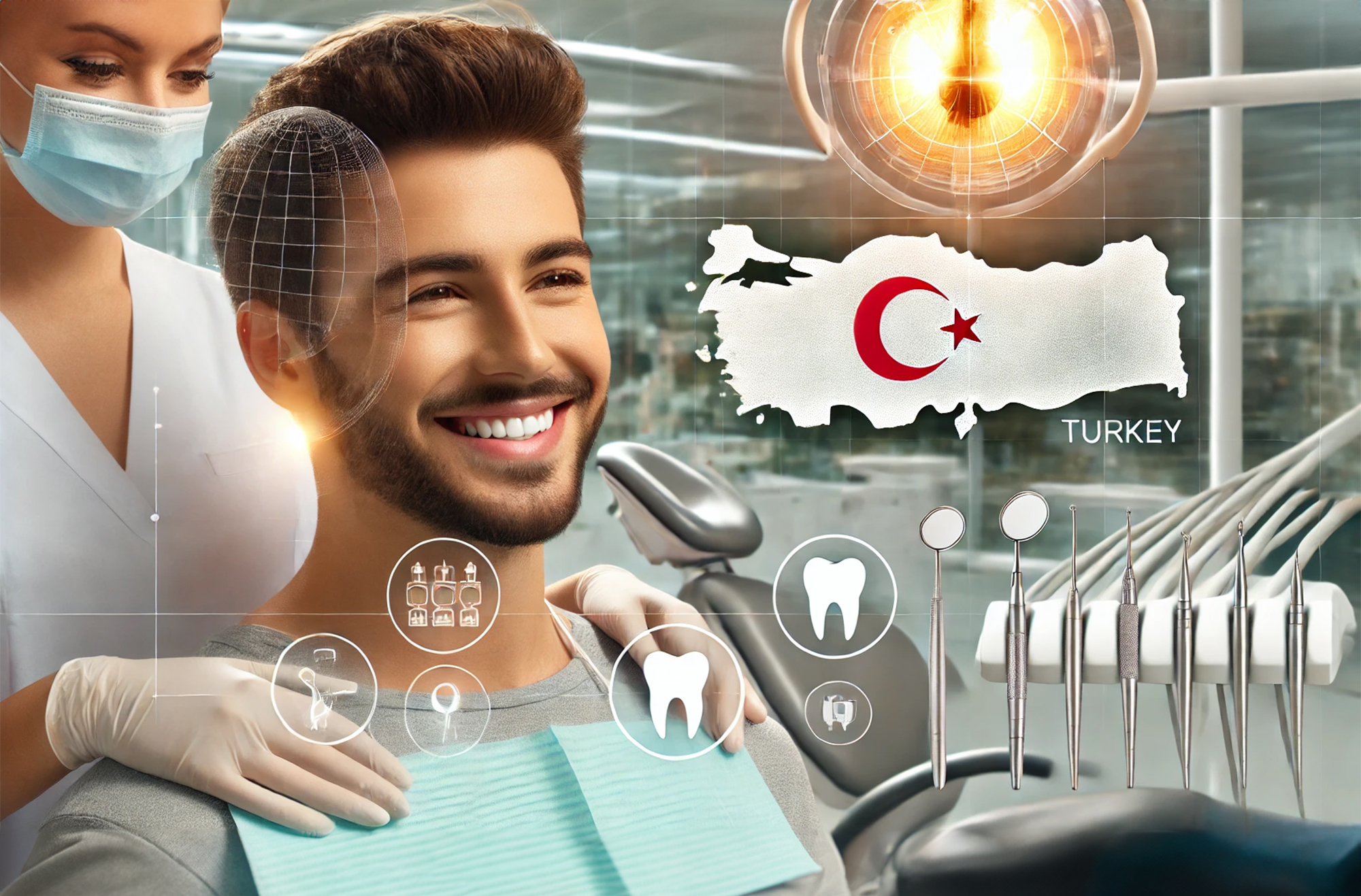 A patient receiving professional dental treatment in a modern Turkish clinic, representing safe and affordable Turkey dental treatment.