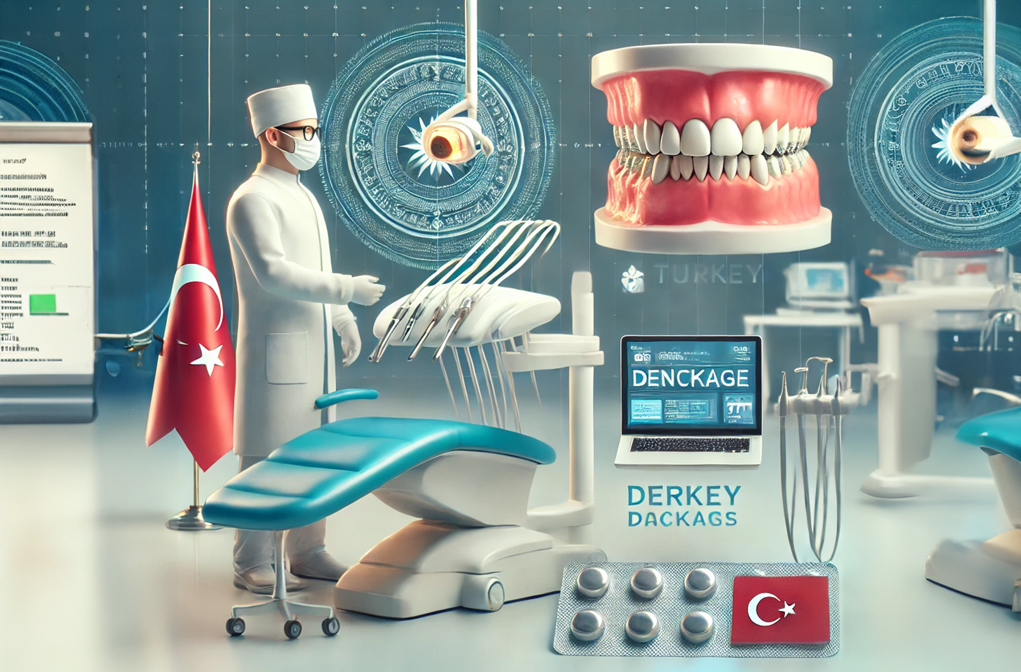 A patient receiving dental care in a modern Turkish clinic, highlighting the affordability and convenience of Turkey dental packages.