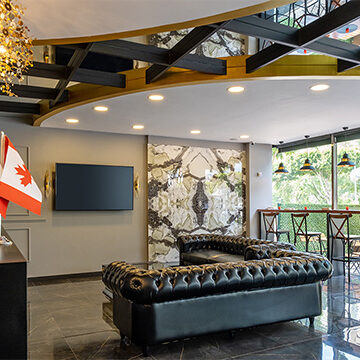 Cozy and stylish waiting room at Turkey Teeth Dental Clinic.