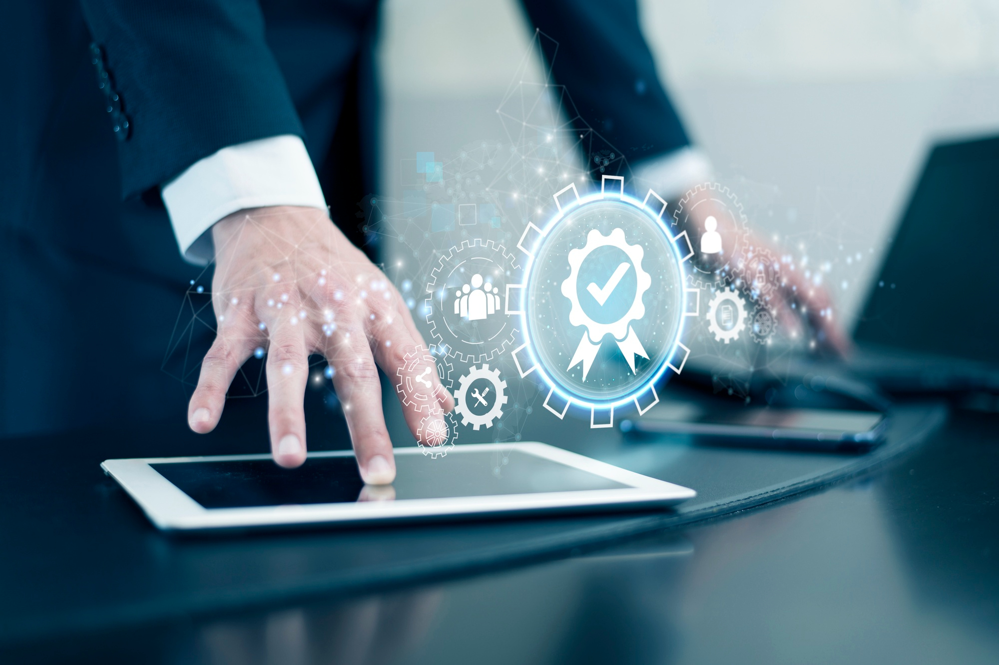 Digital data-protection concept illustrating how Quadro Dental safeguards patient privacy and personal information